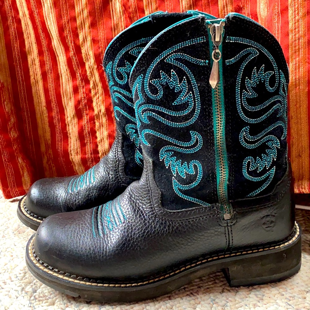 Ariat Fatbaby Turquoise/Black Cowgirl Boots